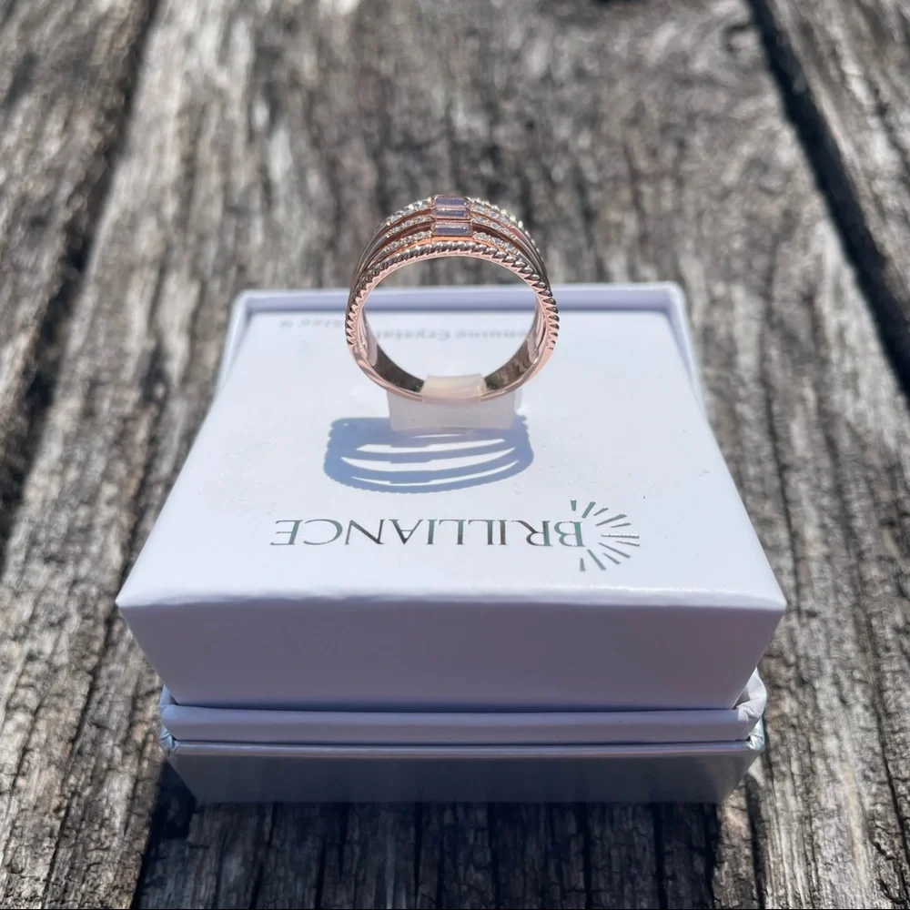 7, 8, 9 NWT brilliant genuine crystal rose gold plated ring - Picture 9 of 12